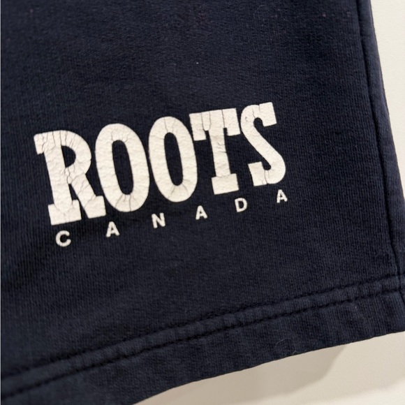 Roots Kid’s Navy Blue Sweat Shorts w/Logo - Picture 2 of 8